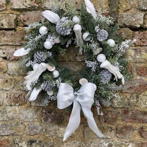 Snow White Door Wreath or Table Centre