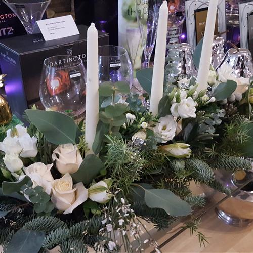 Festive Rectangular 60cm Floral Table Centre