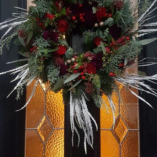 Sparkling Spray Festive Door Wreath