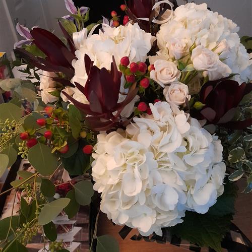 Winter Hydrangea Boxed Bouquet